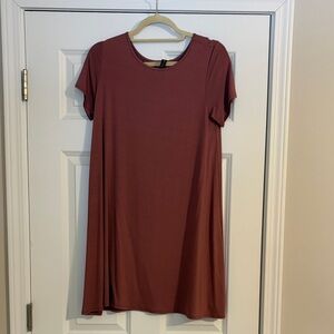 Button-Back Purple Dress